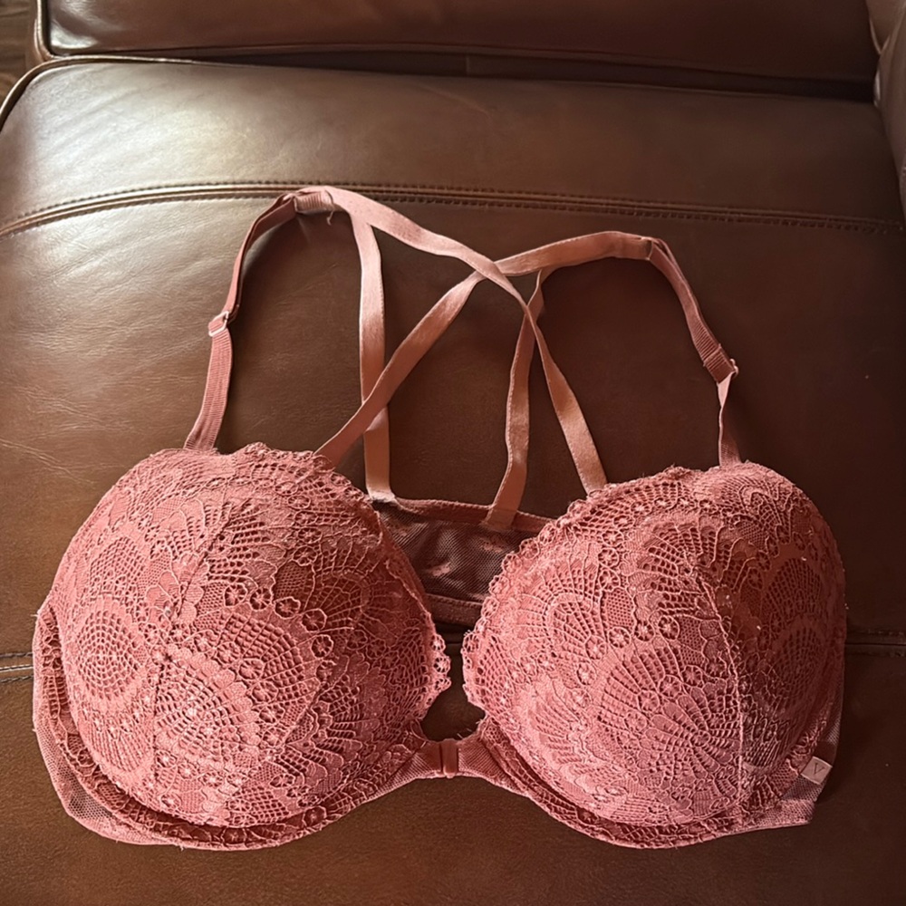 Lace Push-Up Bra in Dusty Pink